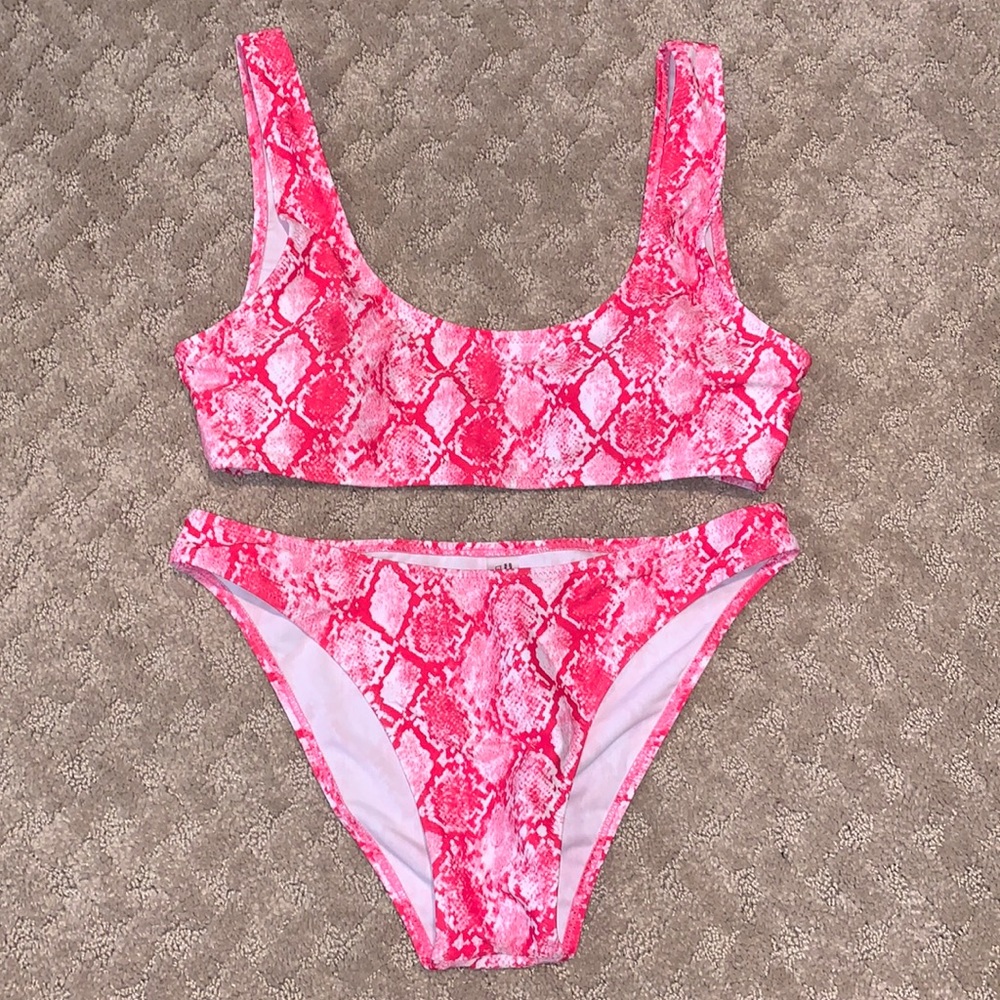 SHEIN PINK SNAKE PRINT BIKINI
